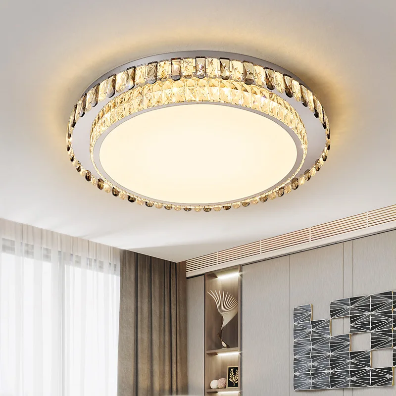 

Light luxury led round crystal lamp, living room , luxury bedroom, hall ceiling , Zhongshan , simple and modern