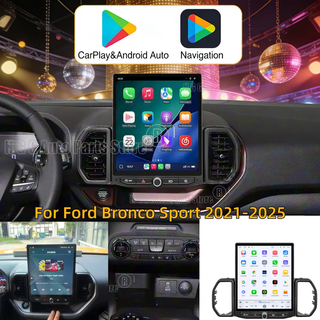Radio para Auto Android Auto de 1600*1400 para Ford Bronco Sport 2021-2025, Carplay, Navegación GPS, Reproductor Multimedia Estéreo de 11.8 Pulgadas, Unidad Principal