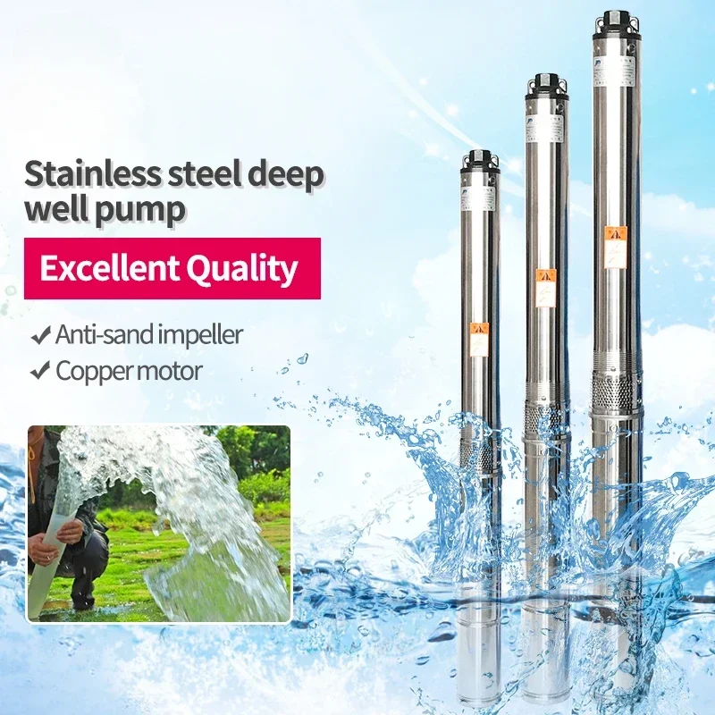 YYHCSubmersible Water Well Pump System Price 1hp 10hp 20hp Steel Stainless dc Solar power Pump