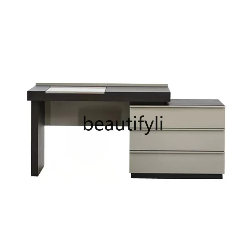

Italian minimalist dresser retractable chest integrated cosmetic table master bedroom advanced sense flip mirror combination8076