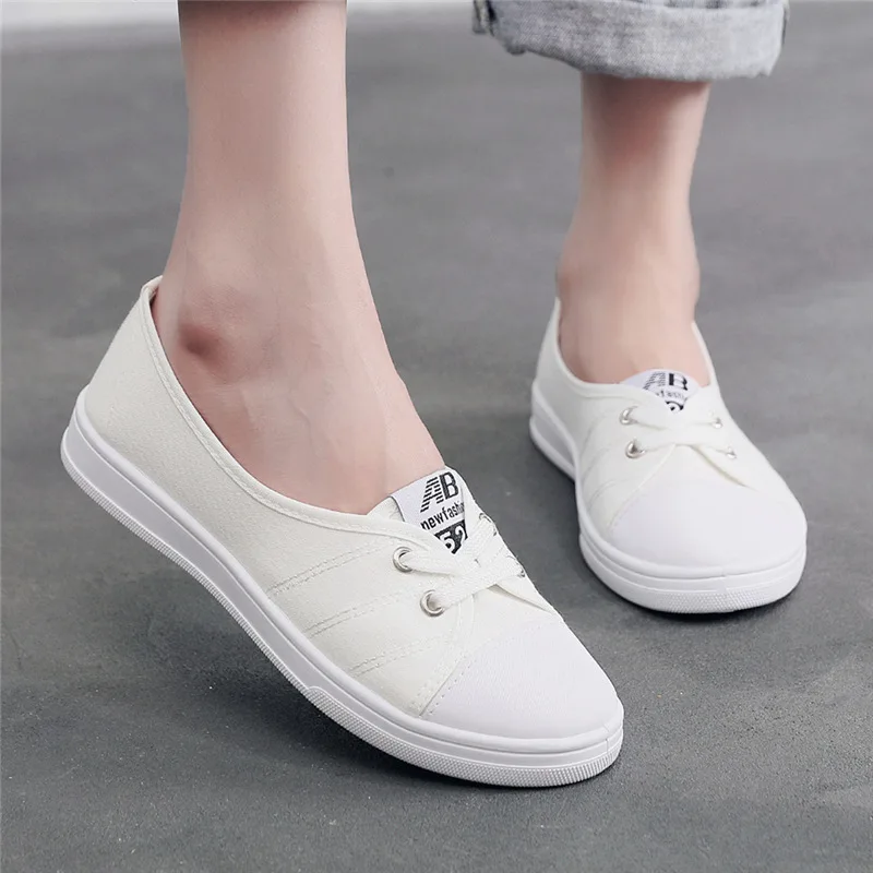 Internet Celebrity White Shoes Women Spring Pumps Summer Breathable Canvas Shoes Versatile Shoes Women Trendy Shoe