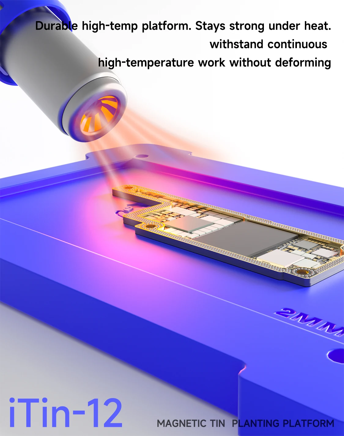 

MECHANIC ITIN-12 BGA Reballing Stencil Magnetic Base For Phone Motherboard Middle Frame CPU IC Chip Planting Tin 3D Silicon Mat