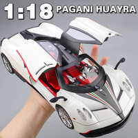 Large 1:18 Pagani Huayra Chiron Toy Sports Car Model Diecast Metal Sound Light Simulation Vehicle Models Collection Kids Gifts