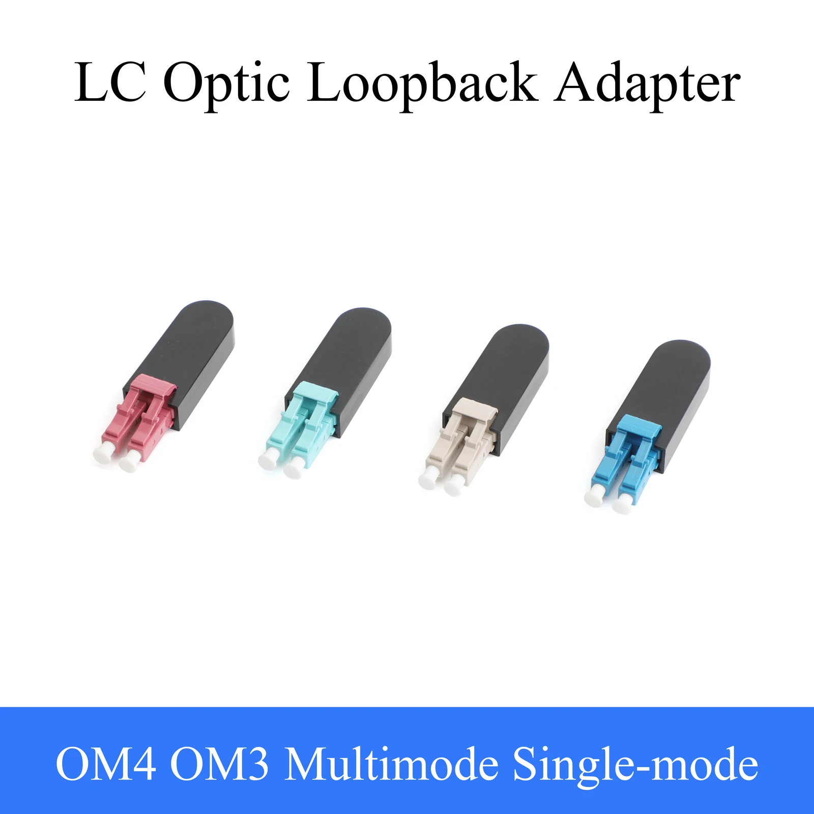 2PCS UPC 2LC Fiber Optic Loopback Male Single Mode Multimode OM3 OM4 Adapter Loop Fiber Optical Tester Plug Connector