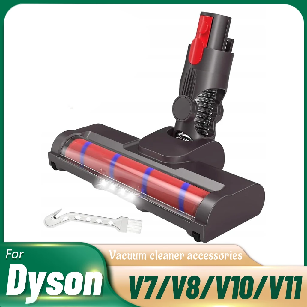 Мягкая роликовая чистящая головка со светодиодной подсветкой — совместима с Dyson V7, V8, V10, V11, V15 — высокоэффективная вакуумная насадка