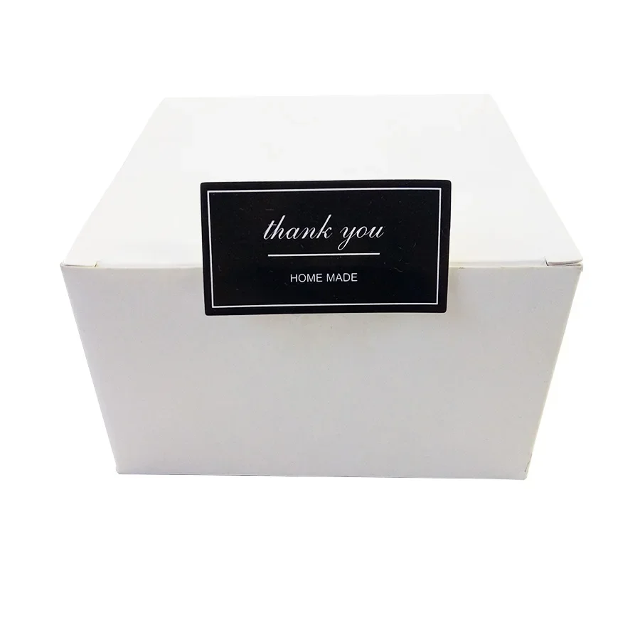 100pcs/lot Black And White 'Thank You' Rectangular Seal Sticker Gift Sticker For DIY Homemade Bakery Packaging Decoration Label