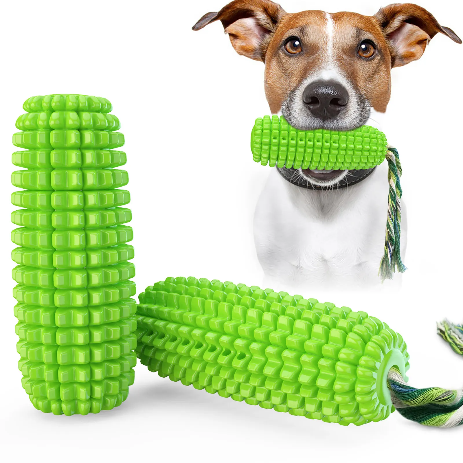 

PARKER Funny Dog Toys Dog Toothbrush Teethers Corn Dog Toys Balls Tear-resistant Biting Even in Water Pet Toys