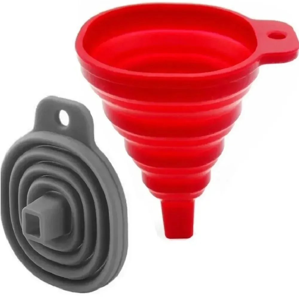 Silicone Retractable Folding Flexible Kitchen Funnel 2 Kit