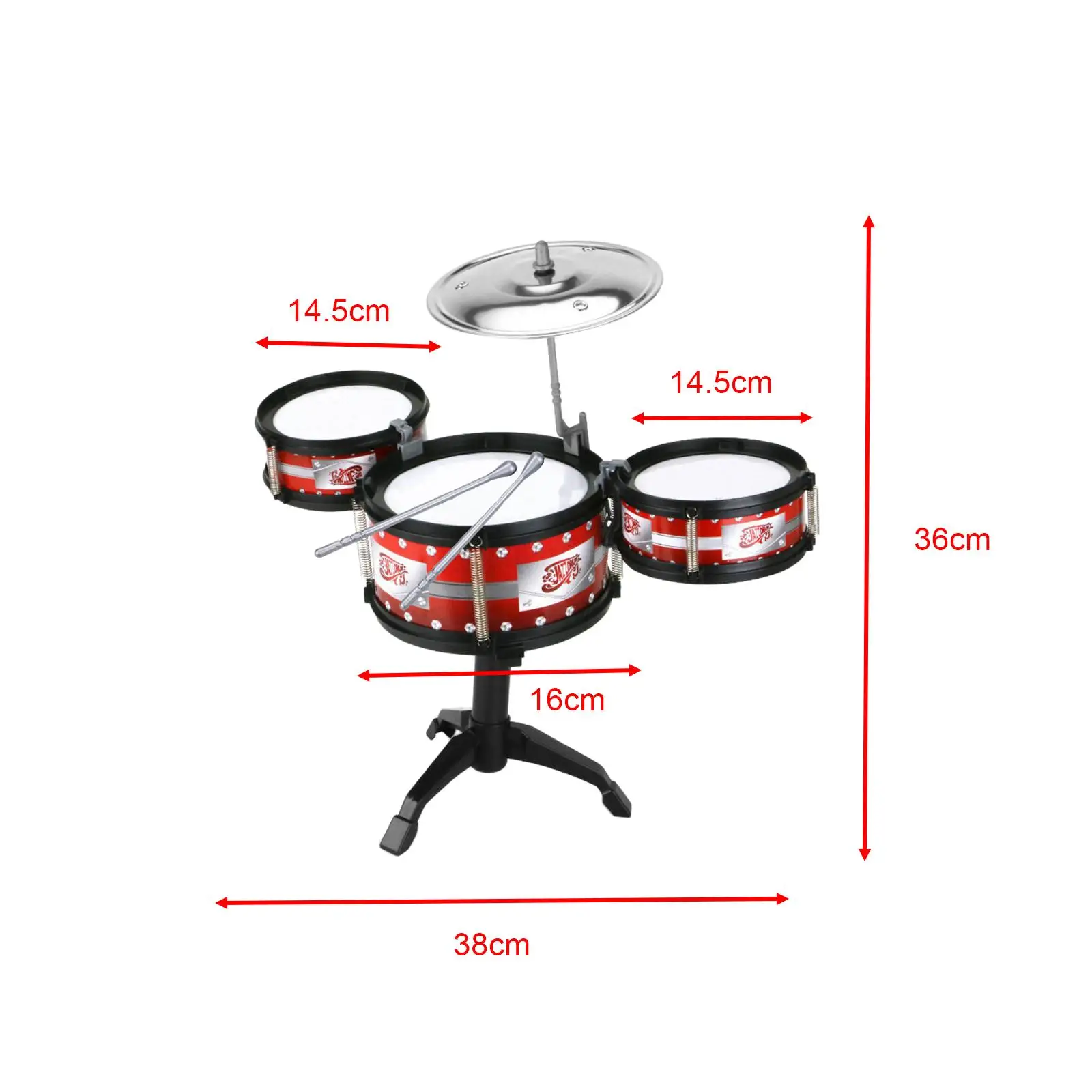 Beginners Kids Drum Set Band Rock Set Musical Toys Educational Toys Toddlers Educational Drum Set for Children Kindergarten