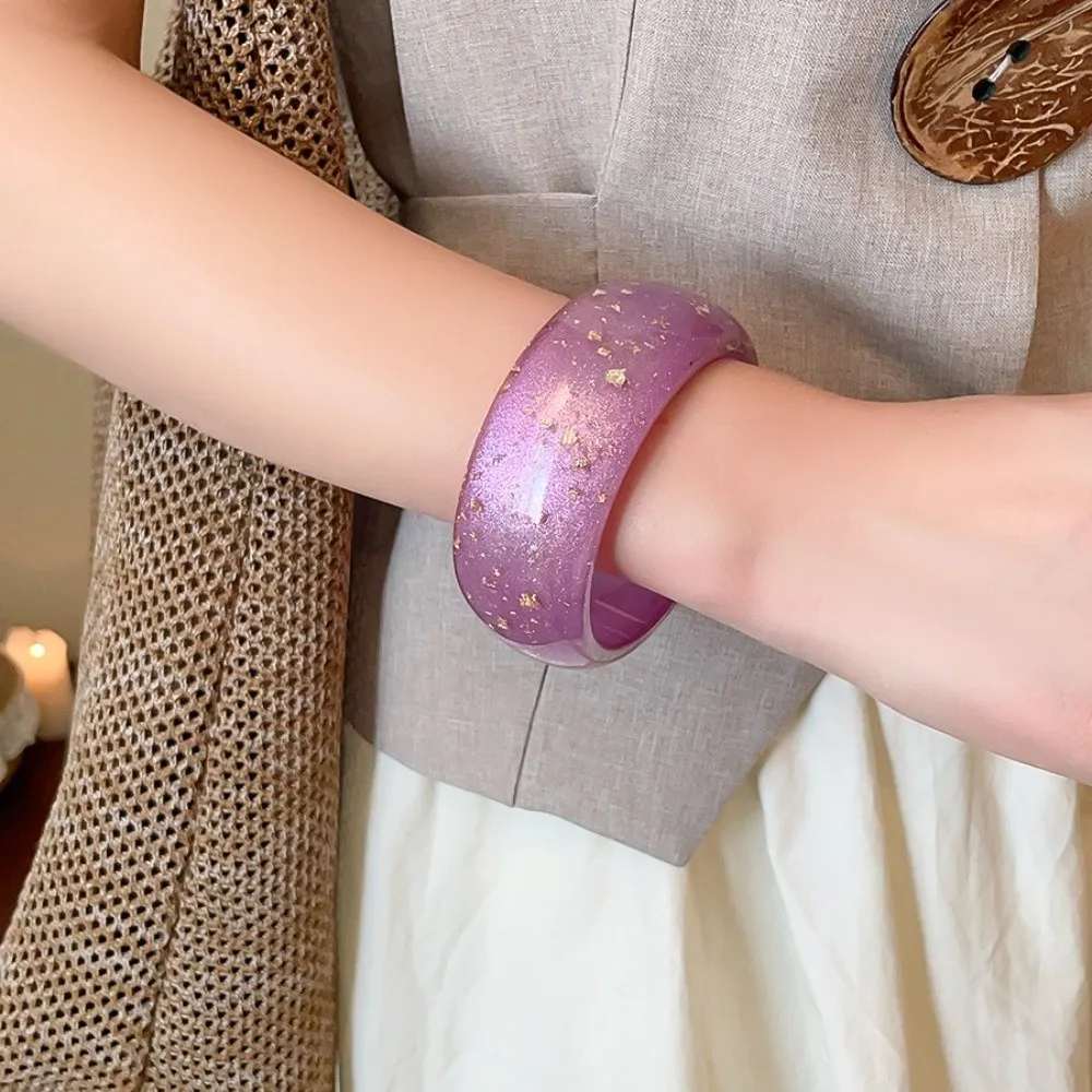 Harz-Aurora-Dopamin-Armreif, Smudging-Kreis, geometrisches Damen-Armband, Minderheiten-Design, europäisch-amerikanischer Retro-Stil, Handring – Detail 2