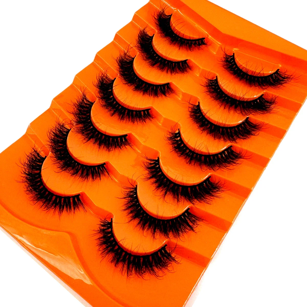 7 Pairs False Eyelashes Volume Faux Mink Fluffy Lashes Dramatic D Curl Strip Lashes 9-20MM Thick Eye Lashes