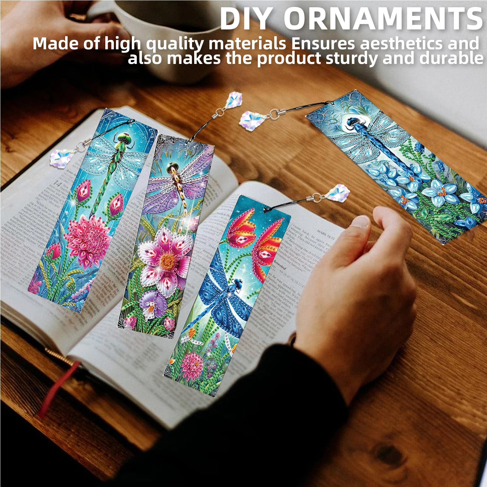 4 قطع من علامات الكتب المزينة - مراجعة Resin Art Bookmark وسعره