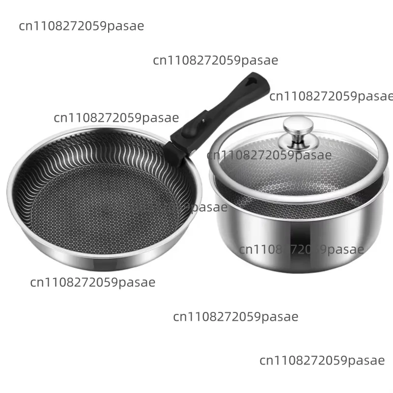 Portable Classic Double Stainless Steel Cooking Pots Pans Glass Lid  Detachable Handle for Home Outdoor Kitchen Use New