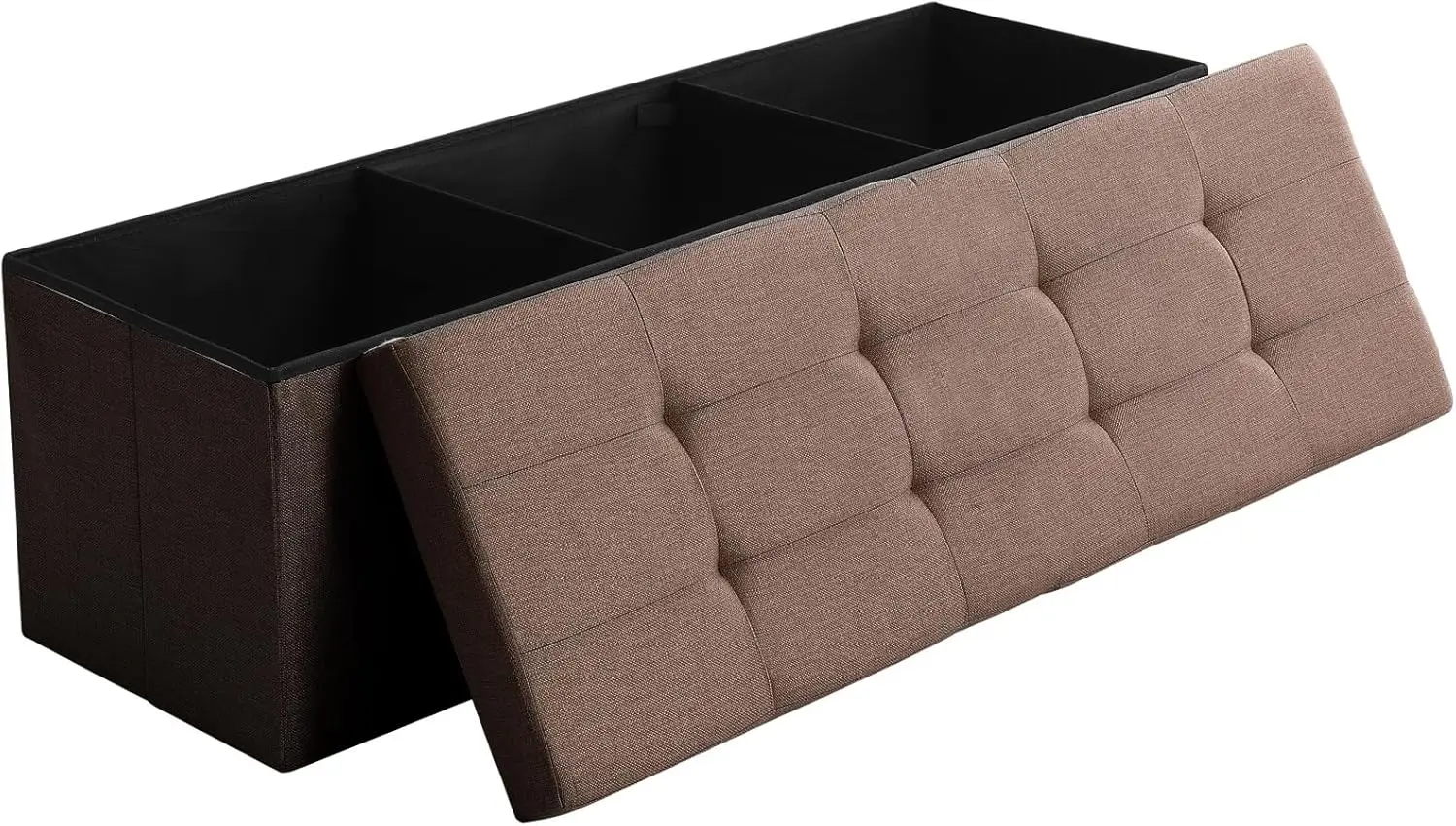 Shoe Bench 45.3 Inch Storage Foldable All Seasons Universal Linen Fabric Brown