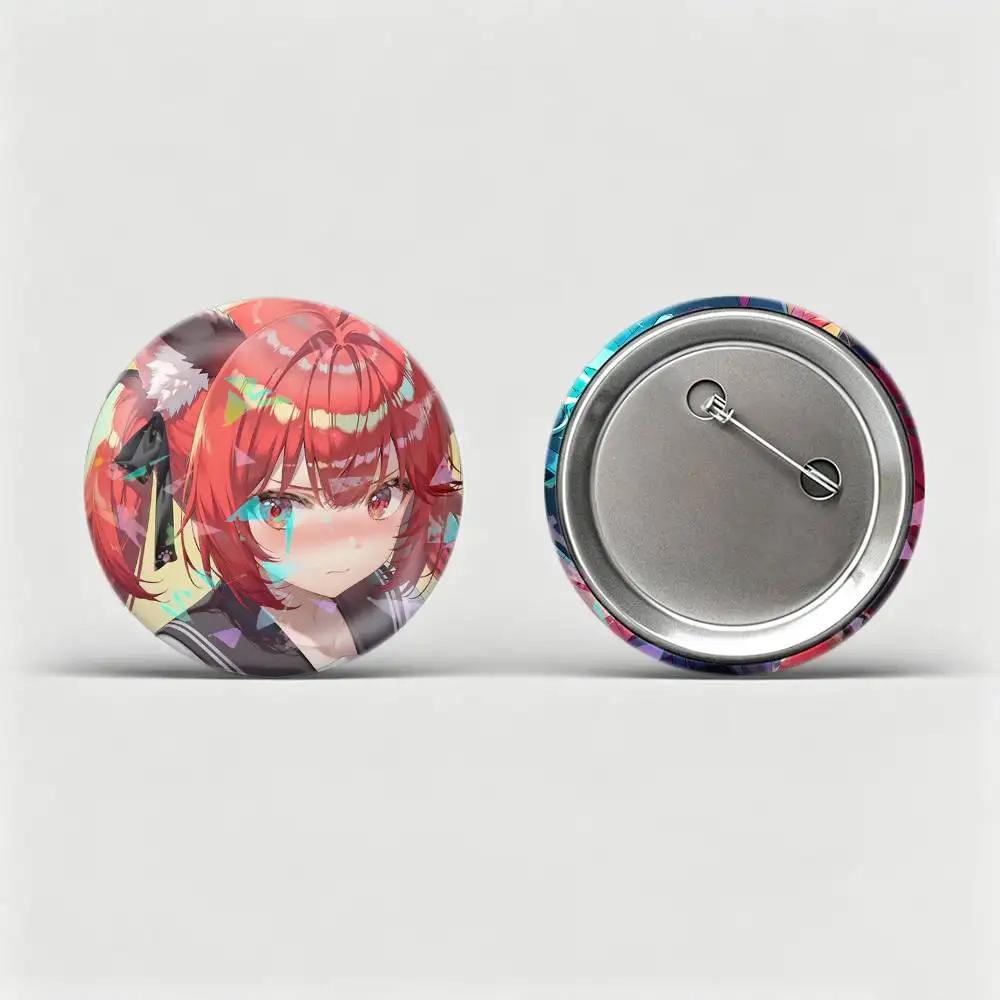 N-NTE Cute N-Nanally  Custom Tinplate Round Button Badges Pins Brooches for Clothes Backpack