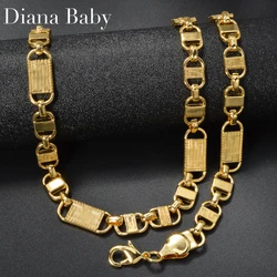 Diana Baby Classic Jewelry Sets Cuban Necklace Men Bracelet Women Gold Color Chains Links Male Female Party Gift for Friends