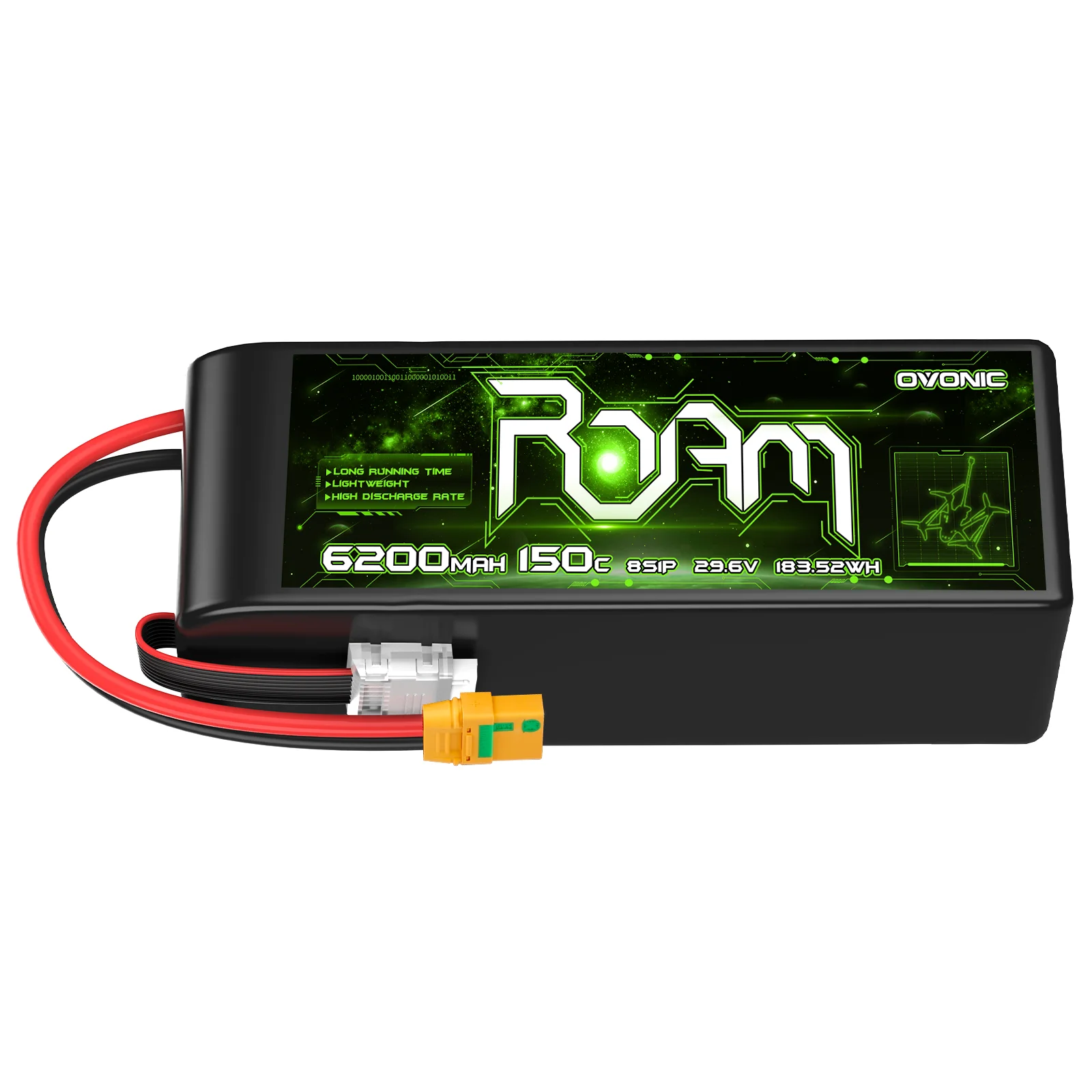 Batteria Lipo Ovonic 8S 6200mAh 8S1P 150C 29,6V con candela anti-ignia XT90 per 8S Cinelifte Multirotore a lungo raggio Classe X