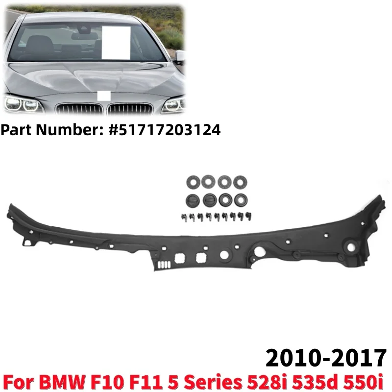 

Car Windshield Wiper Cowl Panel Cover Replacement Air Deflector For BMW F10 F11 5 Series 528i 535d 550i 2010-2017 51717203124