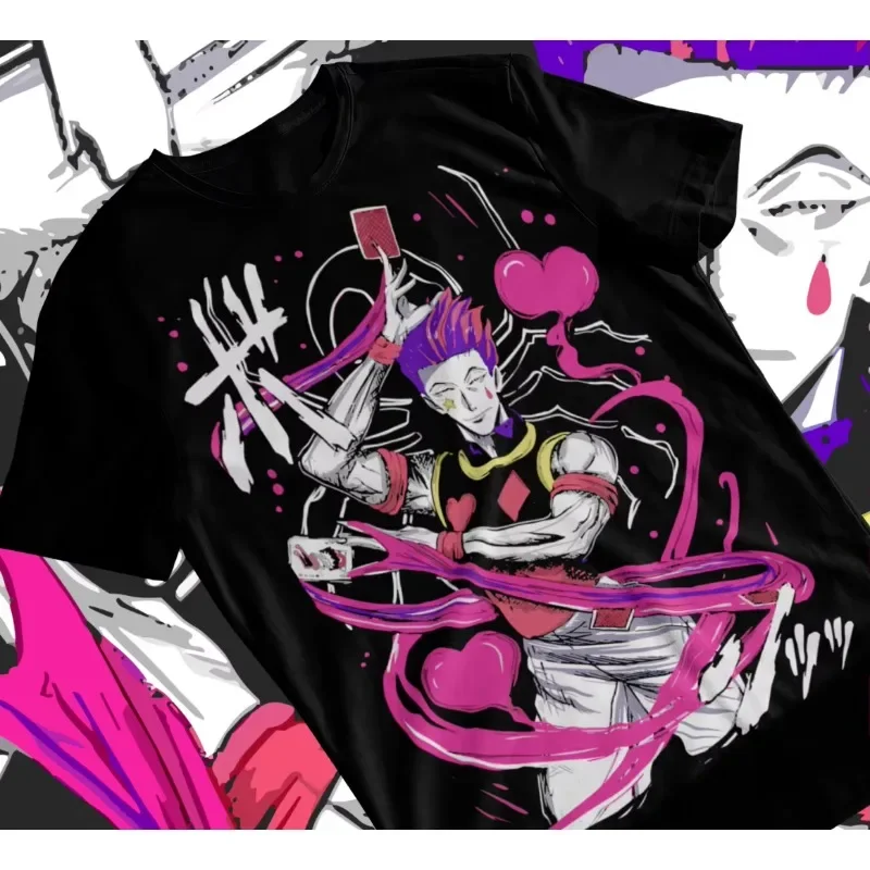 

Trend Summer 2025 Cosplay Neutral Black and White Hisoka Shirt Hunter X Hunter Manga Strip HXH Anime Unisex T-Shirt Soft Tee