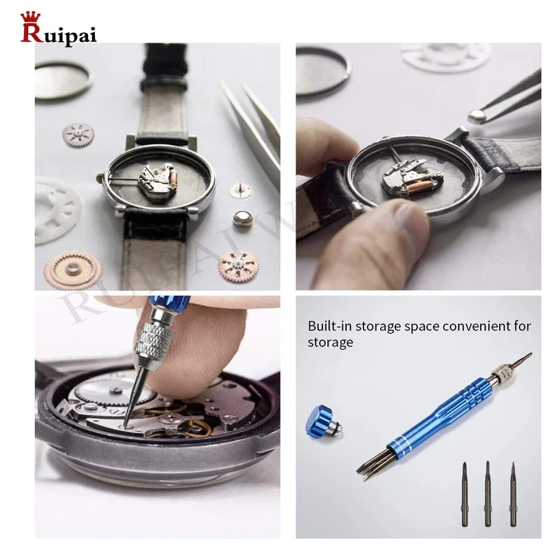 RUIPAI 144pcs Watch Repair Watch tools Back Case Opener Spring Bar Pin Hand Remover Horloge Gereedschap Reparatie Tool Kit Case image 4