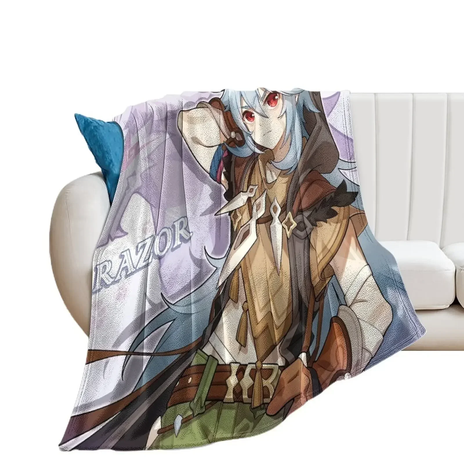 Genshin Impact - Razor Birthday Official Artwork 2020 Throw Blanket Blankets For Baby Decoratives heavy to sleep Blankets