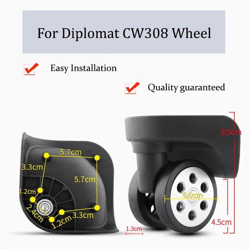 

Suitable For Diplomat CW308 Universal Wheel Trolley Case Wheel Replacement Luggage Pulley Sliding Casters wear-resistant Repair