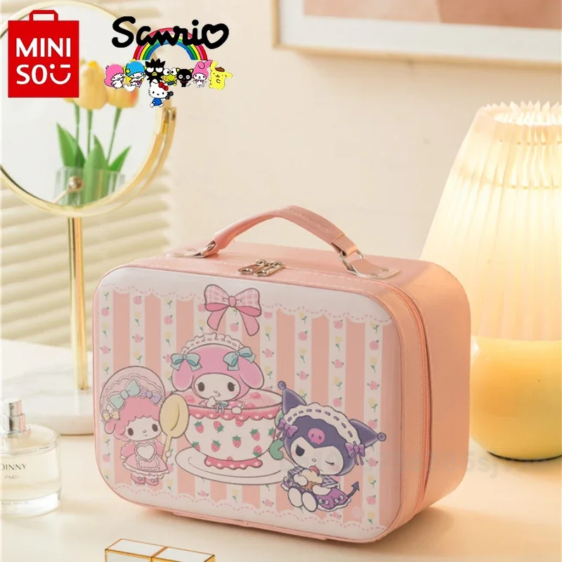 MINISO Sanurgente-Trousse de maquillage étanche, sac de rangement à la mode, dessin animé, grande capacité, haute qualité, nouveau