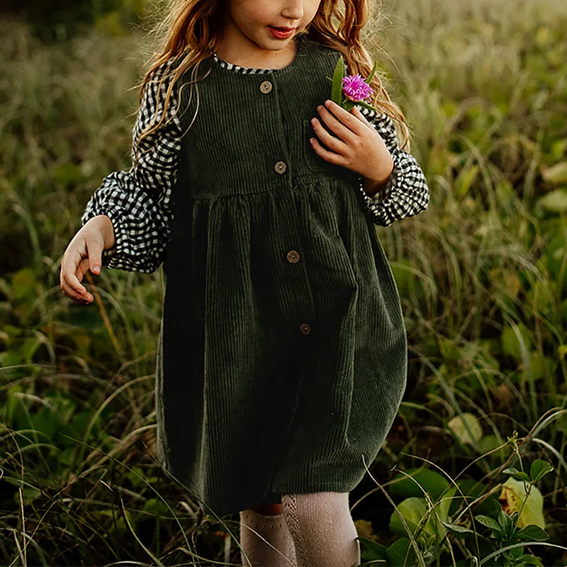 Spring Girls Dress Corduroy Sundress High Quality Girls Sarafan Toddler Dress Clothes