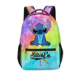 Stitch Primary School Student Anime Backpack Cartoon Sports Backpack Lightening Printing Anime Kawaii Cartoon School Bag Mochila