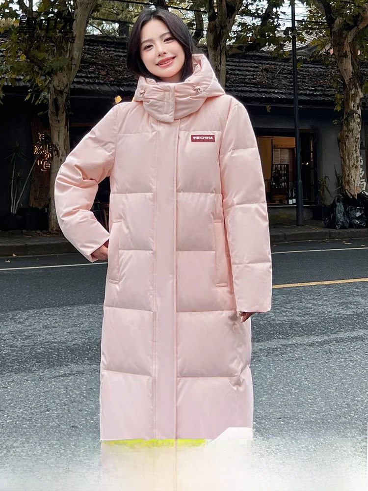 

Женская длинная парка Snow Flng Весна 2026 с отстегивающимся капюшоном, утепленная, класса люкс, повседневная, в стиле Sweet Wind