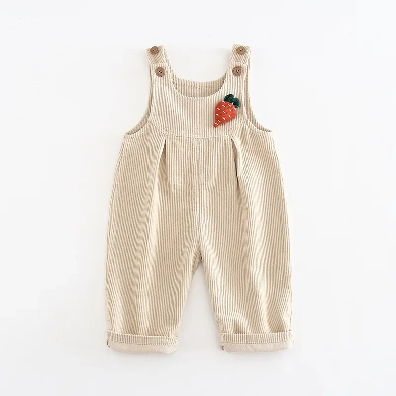 1-4Y Kids Overalls Corduroy Kids Jumpsuits Girls Suspend Pants Carrot Boys Trousers Girls Pants