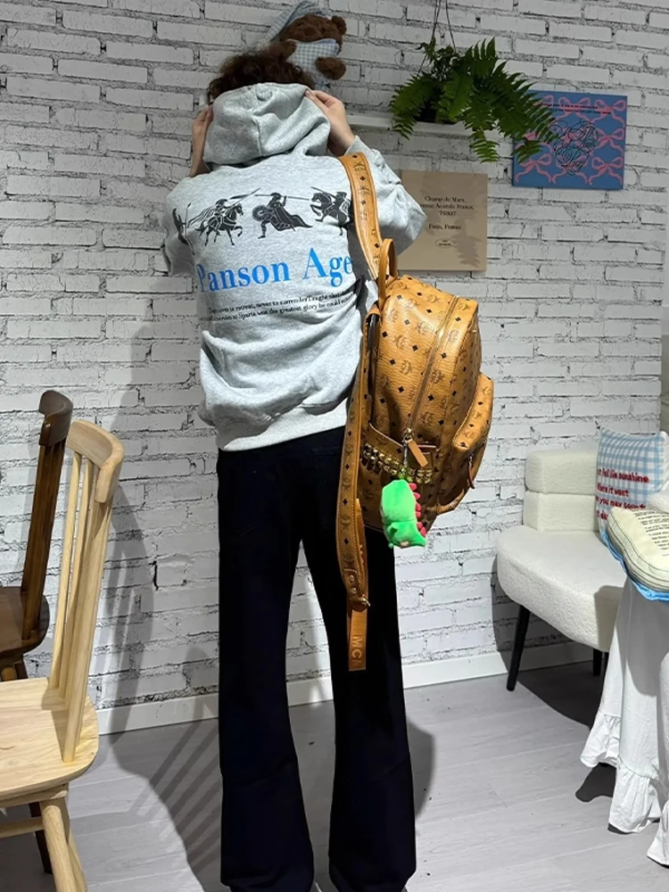 

Мужская толстовка с принтом эпохи Спарта в американском стиле High Street, осенний тренд, свободная верхняя одежда для пар высокого качества Haome