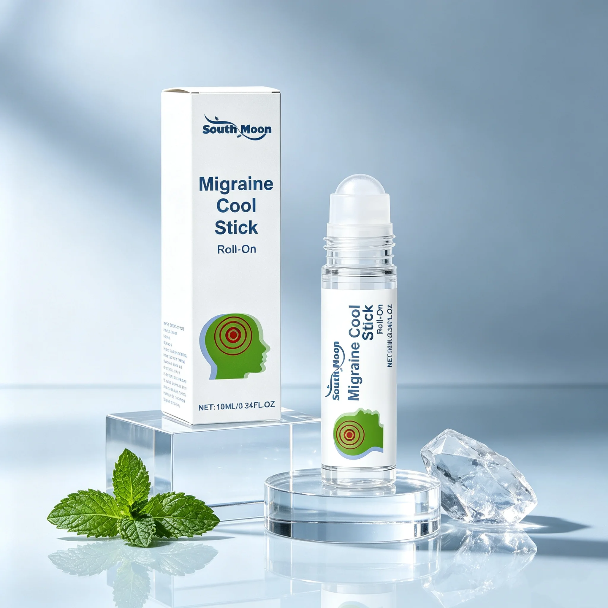 Headache Relief Essential Oil Stick Refreshing Relieve Stress Relief Dizziness Essential Oil Body Care Mint Soothing Roll-On Oil