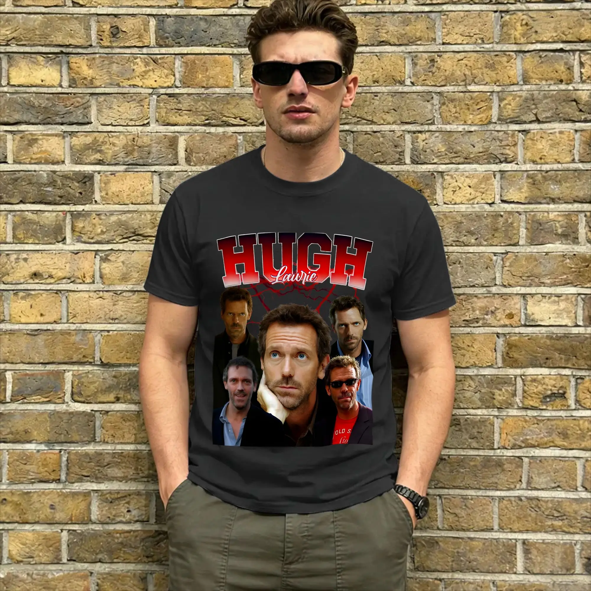 House MD T-Shirts for Men Hugh Laurie Retro Style  Vintage Pure Cotton Tee Shirt Round Neck Short Sleeve T Shirts Summer Clothes