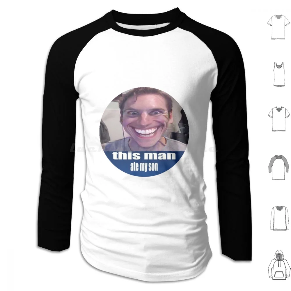 Jerma Ate My Son Hoodie cotton Long Sleeve Funny Meme Jerma Jerma985 This Man Ate My Son Sus Ironic Bumper Tumblr