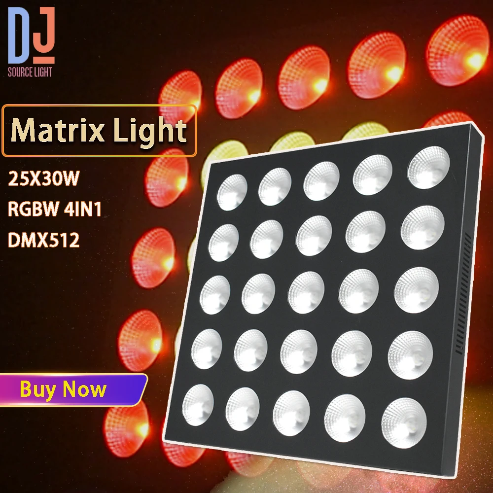 

2024 New 25X30W LED RGBW 4IN1 Matrix Light Wall Wash Strobe Effect DMX512 For DJ Disco Party Club Stage Effects Lights