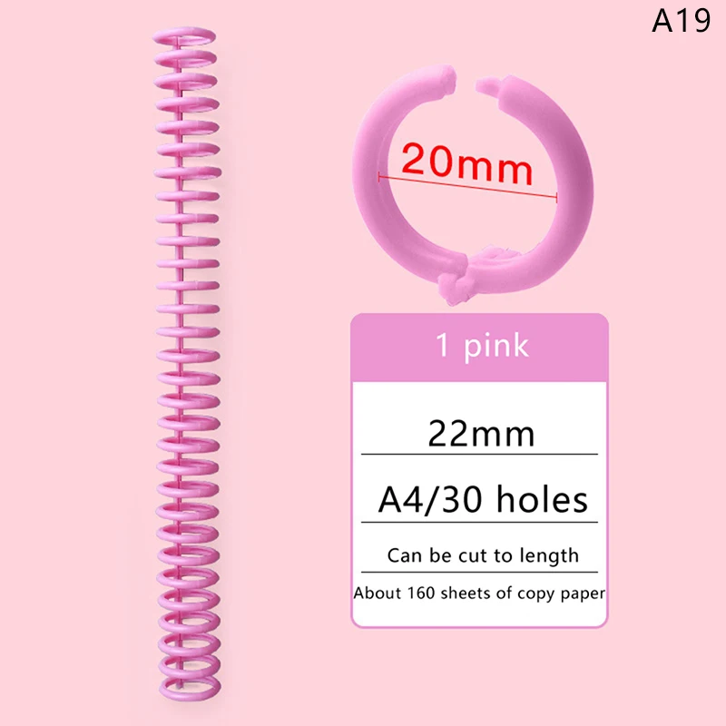 30 Holes Loose-leaf Plastic Binding Ring Spring Spiral Rings