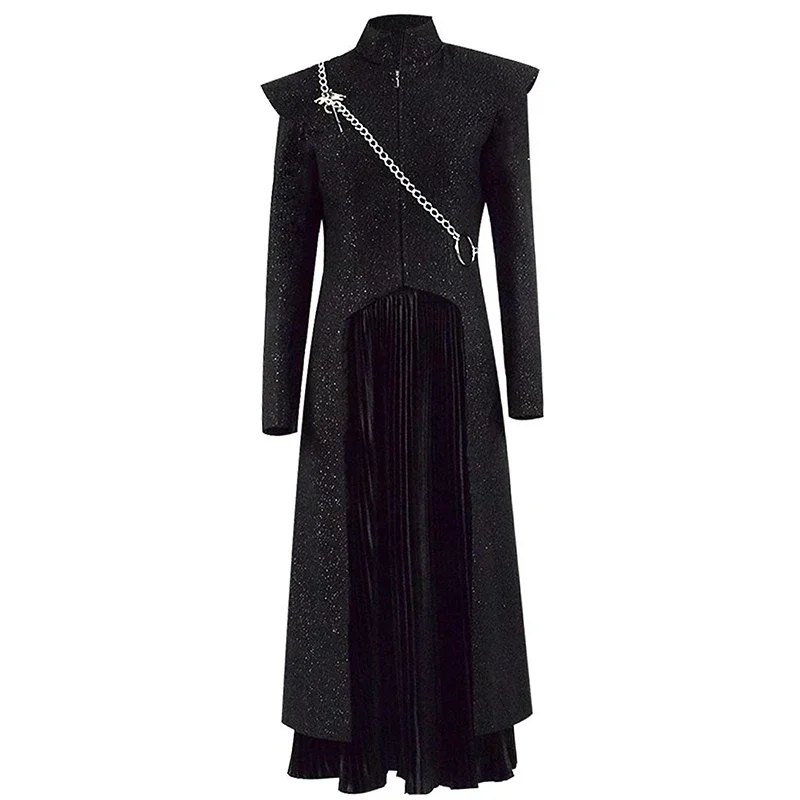 Mvcos Daenerys Targaryen Dany Косплей Костюм Средневековье Платье Униформа Черный Наряд Плащ Хэллоуин Вечеринка Костюм для Женщин Mv956