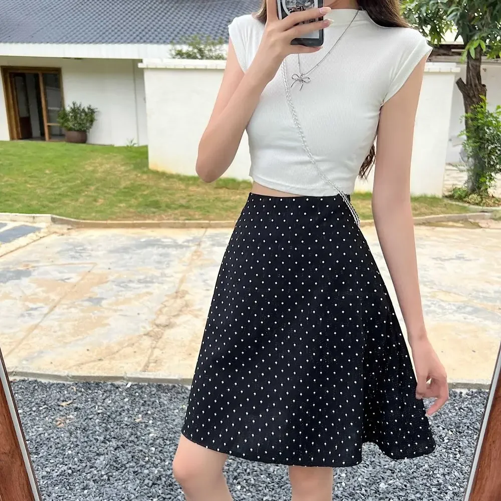

Female Skirts Zipper Black To Knees Length Women's Skirt Aesthetic V 2025 Trend Harajuku Luxury Elegant Modest Casual Chic Cheap