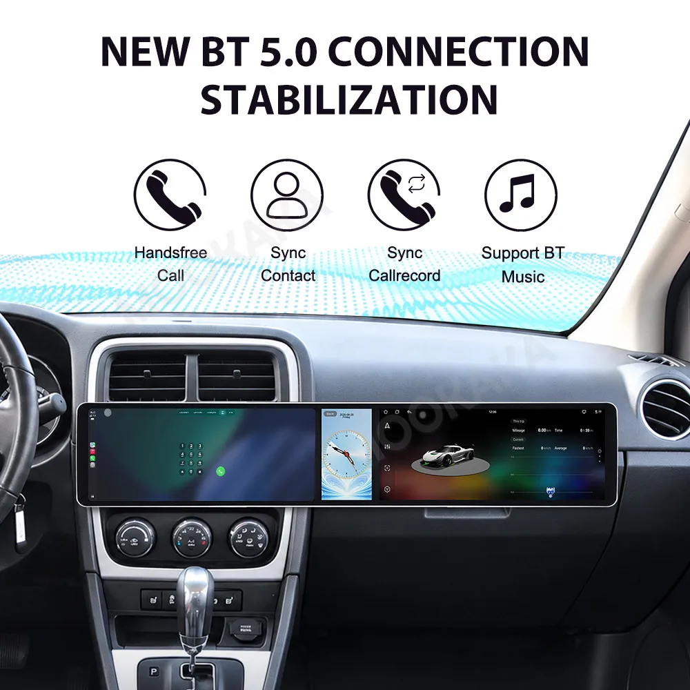 Dual 12.3 Inch Triple Screen For Dodge Caliber 2010-2012 Auto Stereo Radio Multimedia Player GPS Navigation Wireless CarPlay DSP