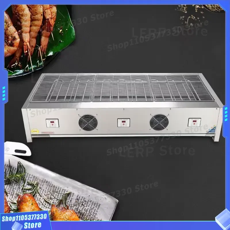 Commercial Electric Grill Stainless Steel Smokeless BBQ Machine For Restaurant Food Stall Professional Indoor Cooking Device