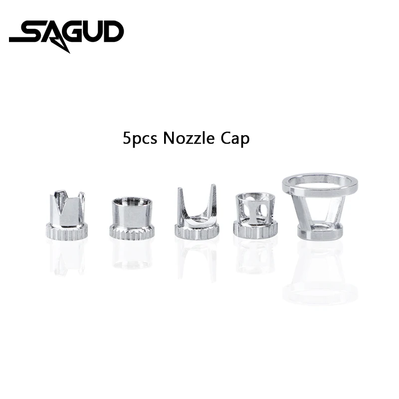 

Airbrush Nozzle Needle Cap Accessories Normal/Crown/Tomahawk/Splatter Replacement Tool 5 Different Nozzle Cover Cap for Airbrush