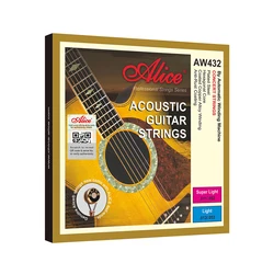 Alice AW432 1 Set Acoustic Guitar Strings 011-052, 012-053 Light,Super Light Copper Alloy Wound Anti-Rust Guitarra Parts