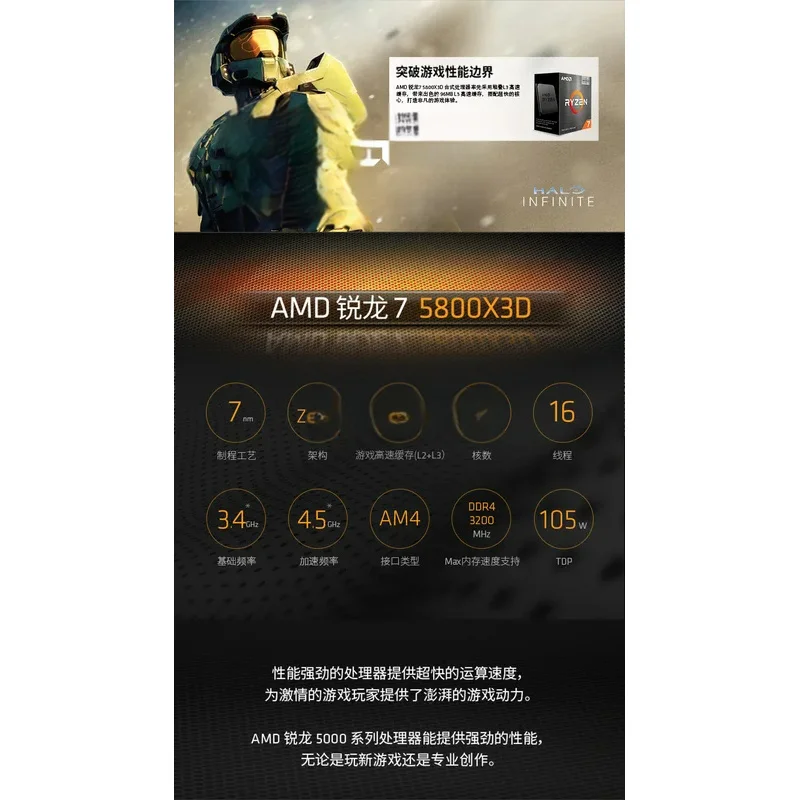 Процессор Ruilong R7 5800X3D серии 5000, интерфейс AM4, разборка лом