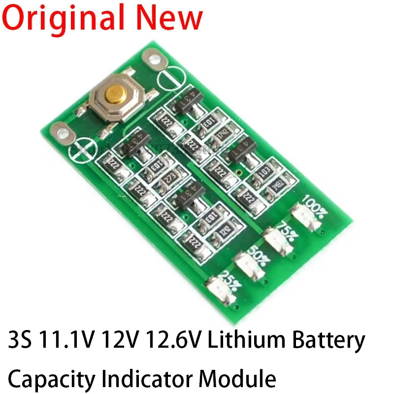 3S 11.1V 12V 12.6V Lithium Battery Capacity Indicator Module Lipo Li-ion Power Level Display Board 3 strings 9-26V