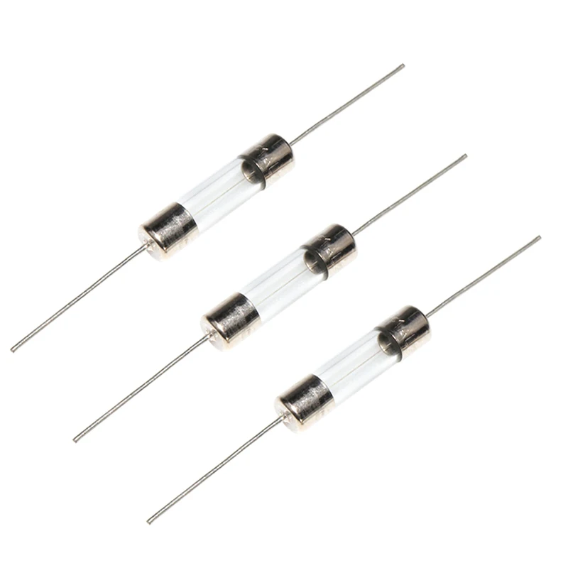 10PCS 5*20mm Axial Glass Fuse Fast Blow 250V With Lead Wire F 1A 2A 3A 5A 6.3A 8A 10A 12A 12.5A 6*30mm 15A  The Fuse Tube