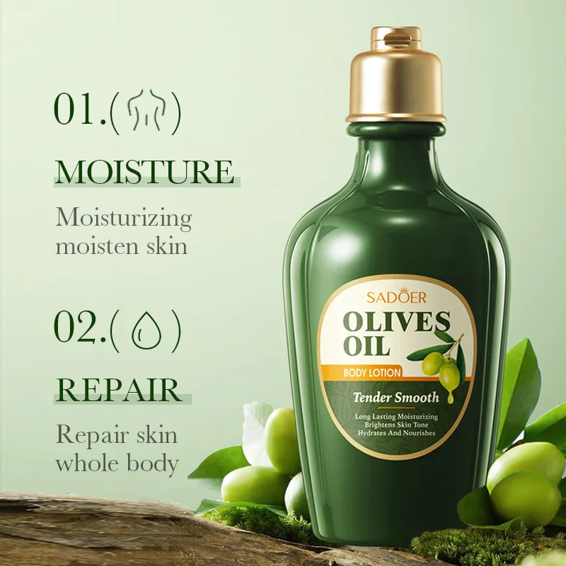 SADOER Olive Moisturizing Body Lotion Relieves Dry and Dehydrated Skin Exfoliates and Brightens Skin Tone Hydrating Body Lotion