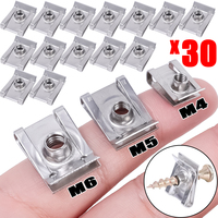 Stainless Steel U Type Clips Plate Leaf Spring Nut M6 M5 M4 Chimney Nuts Lug Nuts Speed Clip for Car Motorcycle Scooter ATVs