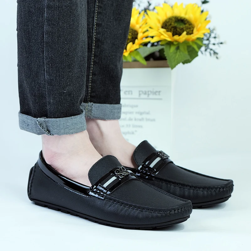 

ELUVA New Mens Loafers Shoes 2025 Leather Slip on Boat Shoes Comfortable Lightweight Anti Slip Waterproof Walking Shoes for Men