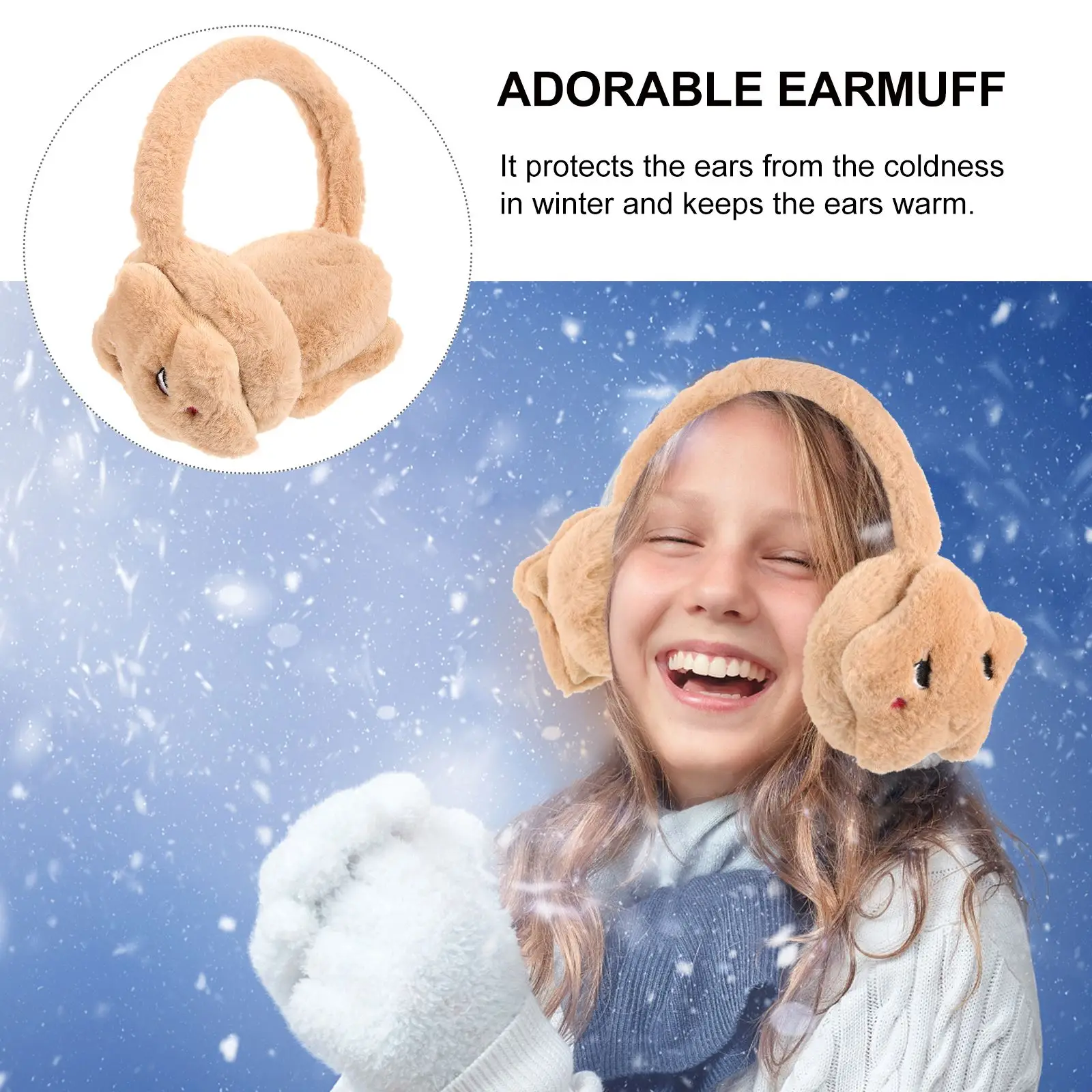 Nuove paraorecchie Autunno Inverno caldo peluche Paraorecchie outdoor antivento Adorabile protezione per le orecchie Divertente inverno Addensato Ear Protect Cover